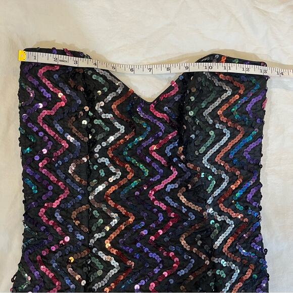 Jessica McClintock for Gunne Sax Vintage Deadstock Sequin Mini Dress sz 5/6 - Picture 6 of 15